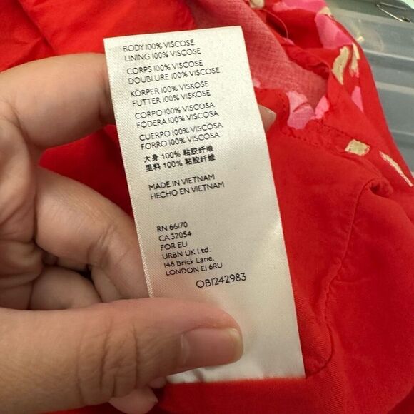 Free People Strawberry Combo Long Sleeve ruched Mini Dress Slimming‎ Preppy sz M - Picture 8 of 10